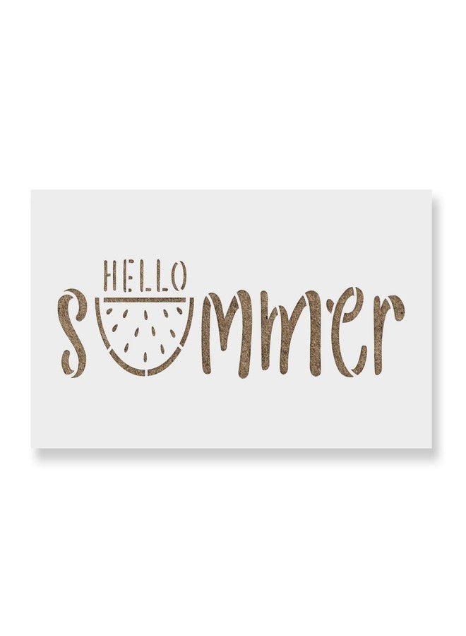 Stencil Revolution Hello Summer Watermelon Stencil - Reusable Stencils for Painting - Create DIY Hello Summer Watermelon Home Decor - Image 1