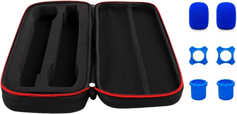 Shockproof Microphone Carrying Case Hard Shell Storage Box Travel Bag for Most Mic with Windproof Sponge Portable Mic Box - Image 1