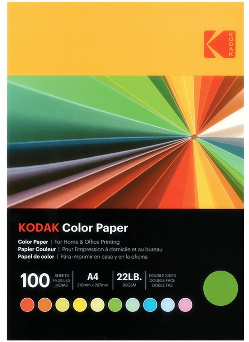 Kodak - 100 sheets A4 size Colour Paper Bright Green - Image 1