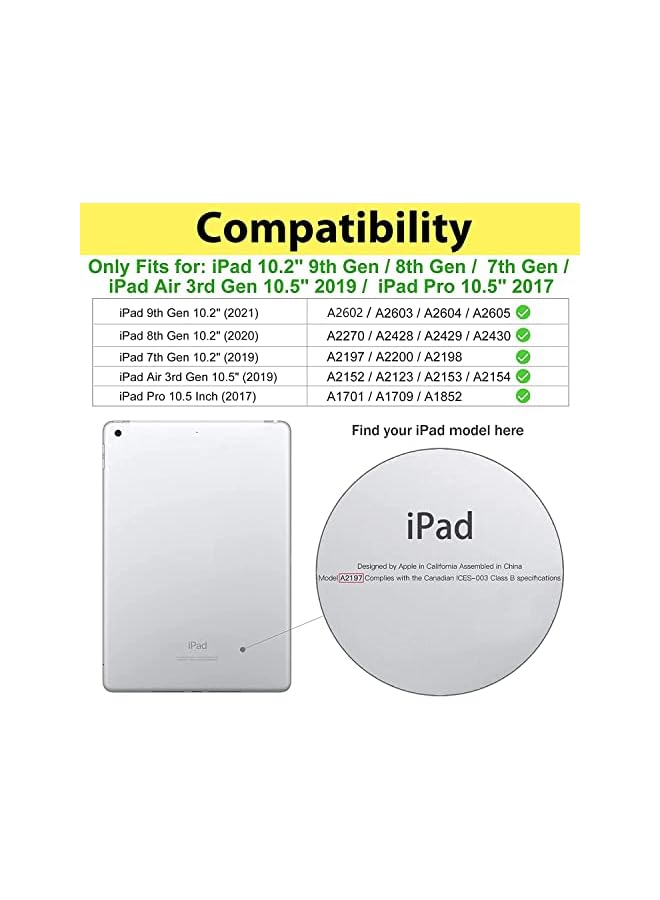 Procases Kids Case For Ipad 10.2 9Th Gen 2021/8Th Gen 2020/7Th Gen 2019 /Ipad Air 10.5 3Rd Gen/Ipad Pro 10.5, Durable Shockproof Light Weight Protective Cover With Rotatable Kickstand And Grip -Magenta - Image 2