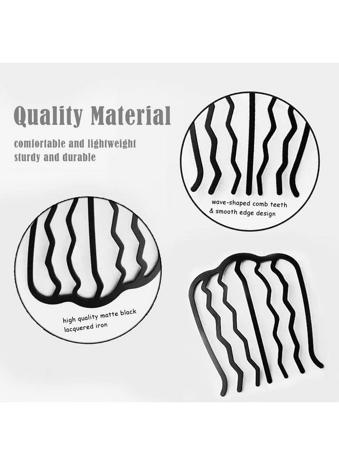 metulip - 4 Pcs Hair Fork Clip Metal Hair Side Combs Bun Updo Hair Sticks French Twist Hair Tool Bun Hair Pins Clips Grips For Women Girls - Image 1