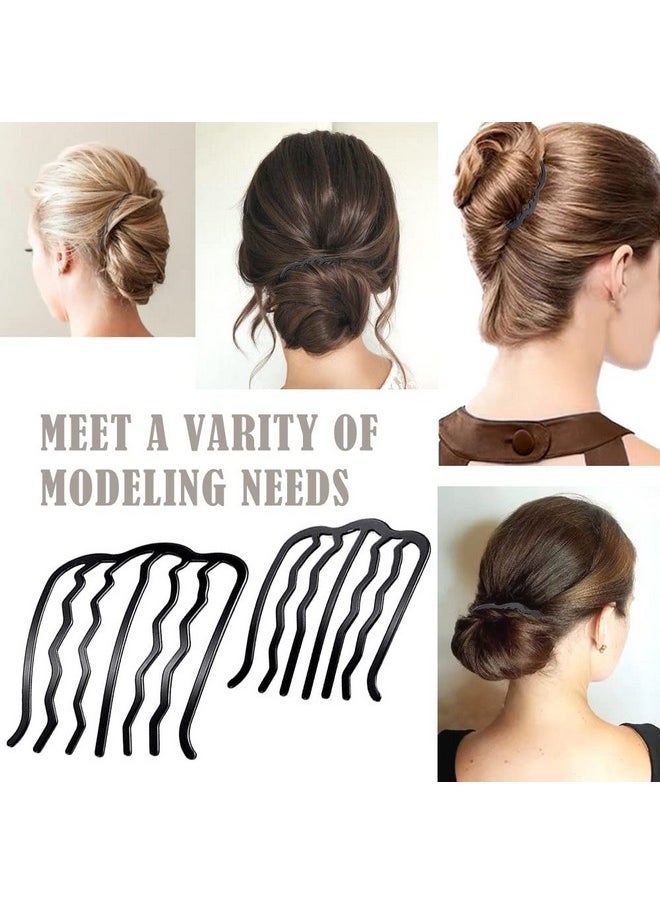 metulip - 4 Pcs Hair Fork Clip Metal Hair Side Combs Bun Updo Hair Sticks French Twist Hair Tool Bun Hair Pins Clips Grips For Women Girls - Image 1