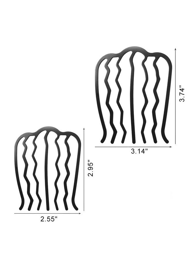 metulip - 4 Pcs Hair Fork Clip Metal Hair Side Combs Bun Updo Hair Sticks French Twist Hair Tool Bun Hair Pins Clips Grips For Women Girls - Image 1
