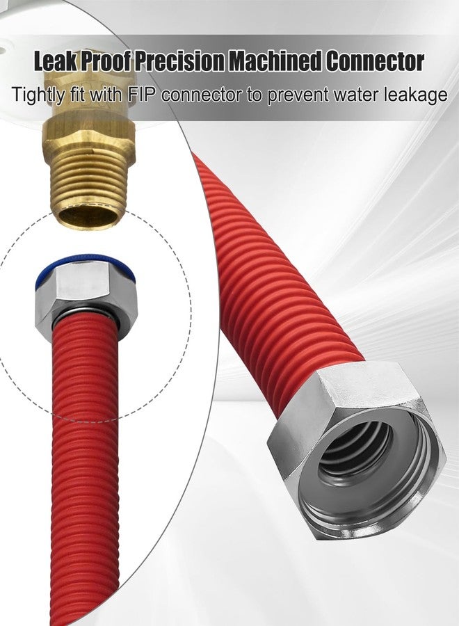 تيكساينس موصل سخان مياه مرن من الفولاذ المقاوم للصدأ مقاس 36 بوصة، خرطوم مرن لسخان المياه الساخن والبارد مقاس 1 بوصة × 1 بوصة من FIP، قطعتان - Image 5