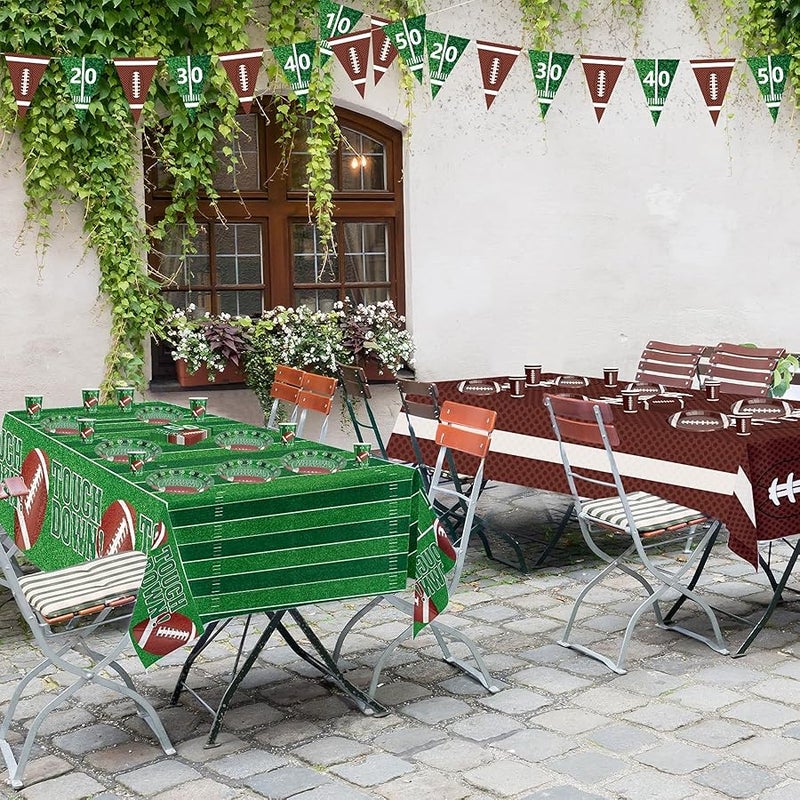 عربست Football Party Supplies Set, Including Football Plates Napkins Cups and Banner - Image 2
