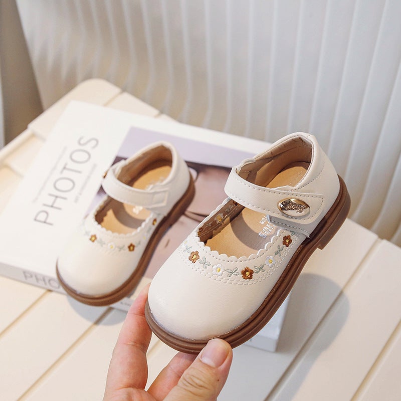 Baby Girl Leather Shoes 2026 Spring and Autumn New Style Soft-Soled Children''s Princess Shoes Non-Slip Soft-Soled Lace Shoes for Toddlers and Young Children - Image 1