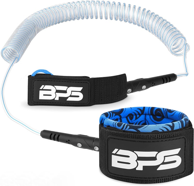 BPS ‘Storm’ Premium 7.2mm Coil SUP Leash Paddleboard Ankle Leash Quick Release Tab, with Waterproof Waist Bag Longboard Surfboard Stand-up Paddleboard Accessories - Image 1