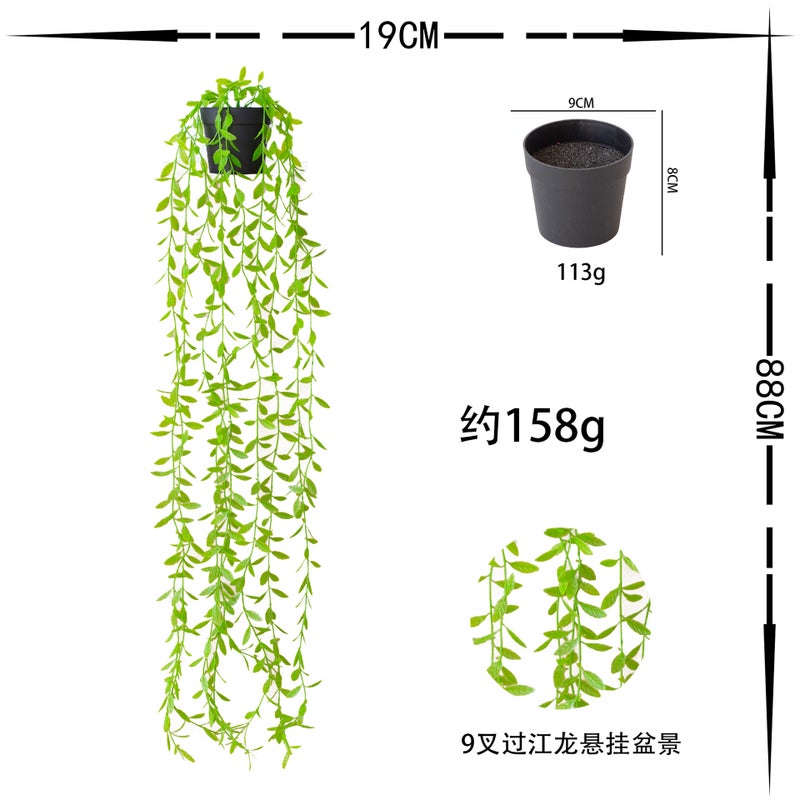 Hanging Potted Plant Combination, Simulated Potted Hanging Strip Bonsai, Interior Decoration, Home Wall Hanging Decorative Plants - Image 1