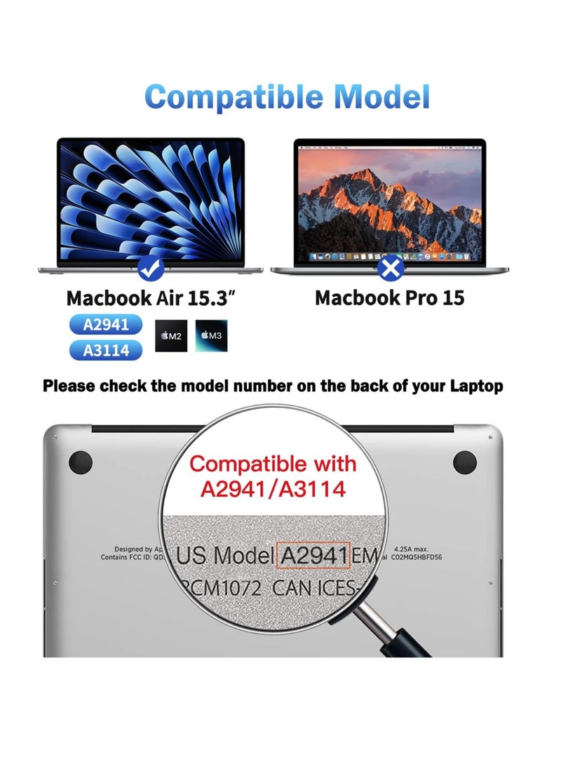 Generic [2PCS] MacBook Air 15 inch Trackpad Protector Cover Skin for 2025 2024 2023 MacBook Air 15.3" M4 A3241/M3 A3114 /M2 A2941 Anti-Scratch Waterproof Touch Pad Cover Protector Skin Accessories, Clear  - Image 4