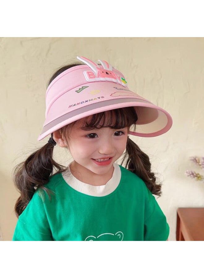 Ousen Ousen Children's Hat, Girls' Summer Sun Protection Hat, Wide Brim Sun Hat, Open Top Breathable Thin Cute Girl Sun Hat  - Image 1