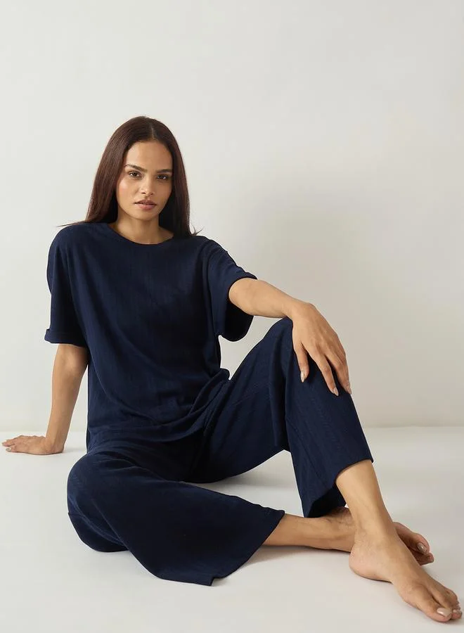 Femmella  Women Relaxed Fit Top and Pants Lounge Set for Women | Best Price UAE