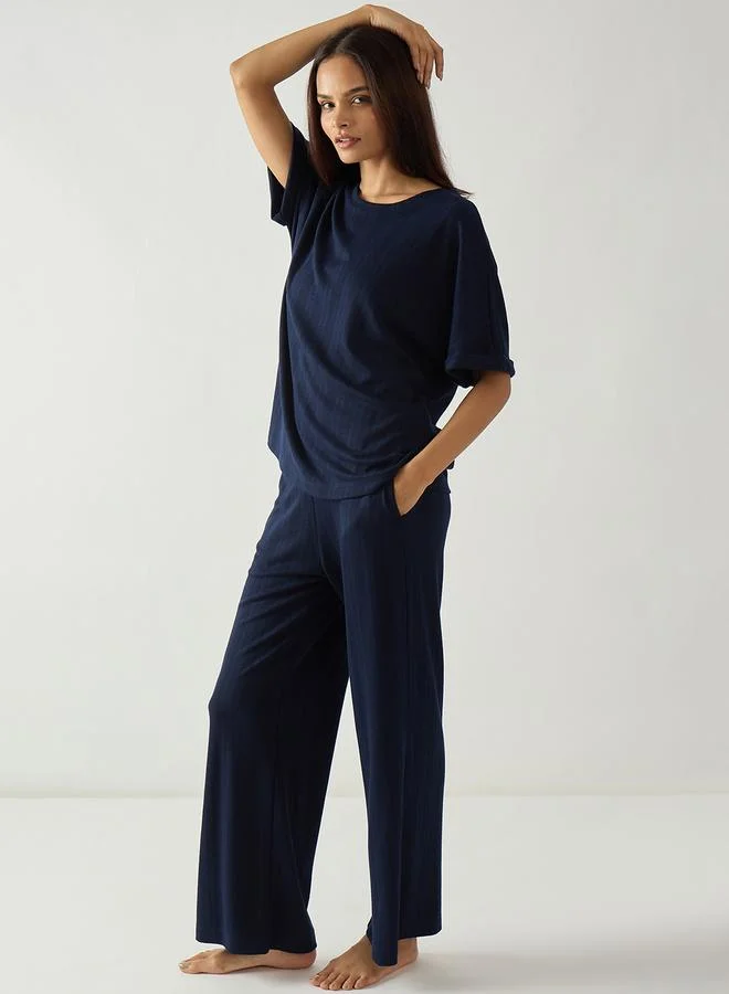 Femmella  Women Relaxed Fit Top and Pants Lounge Set for Women | Best Price UAE