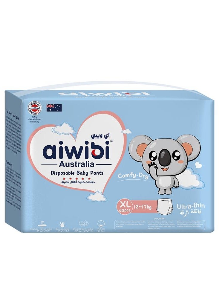 Aiwibi Comfy Dry Baby Pants Size 5-XL (12-17kg) 40Pcs - Image 1