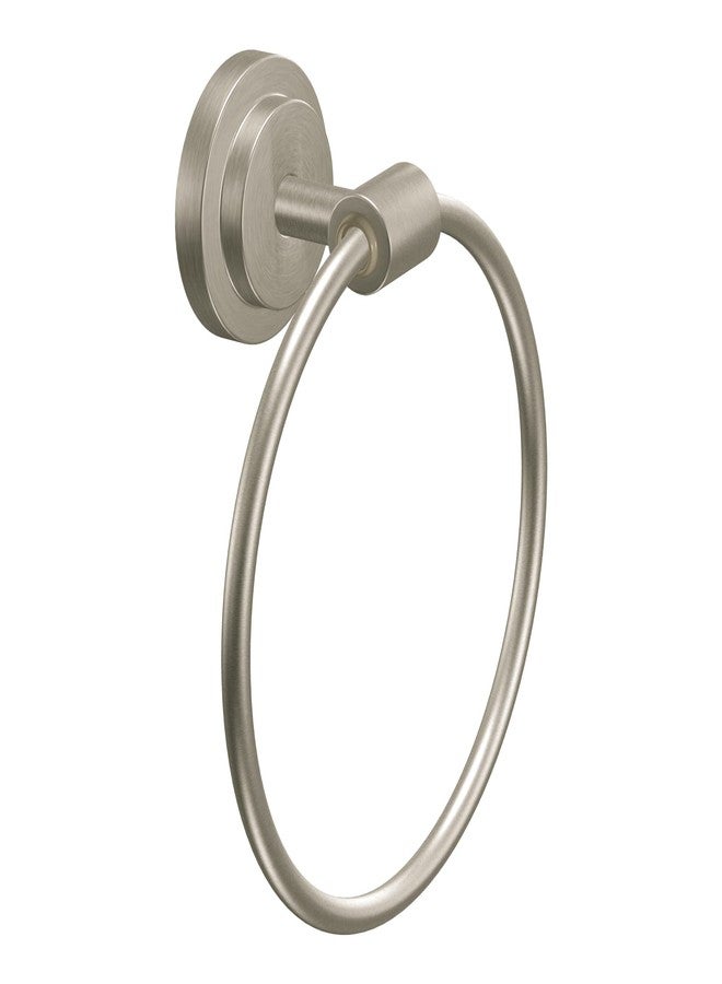 Moen DN0786BN Iso Bathroom Hand Towel Ring, Brushed Nickel - Image 1