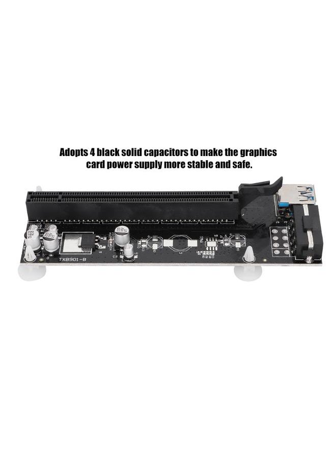 محول كابل طاقة بطاقات الرسوميات PCI-E إلى PCIe 1x إلى 16x 4Pin
