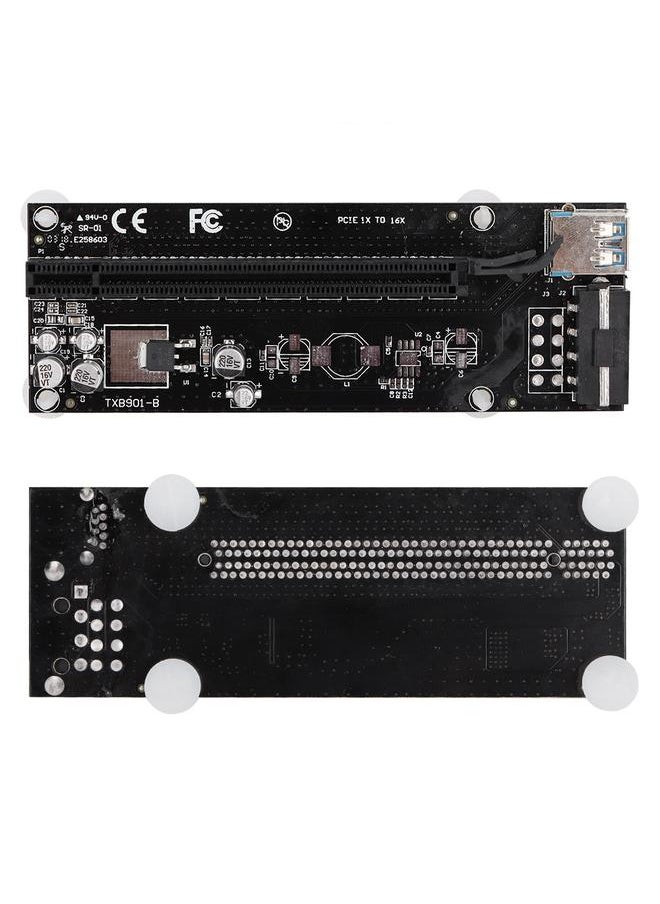 Thoraya محول كابل طاقة بطاقات الرسوميات PCI-E إلى PCIe 1x إلى 16x 4Pin  - Image 4