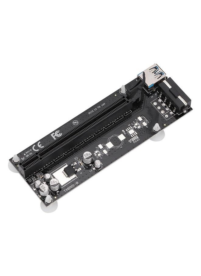 Thoraya محول كابل طاقة بطاقات الرسوميات PCI-E إلى PCIe 1x إلى 16x 4Pin  - Image 2