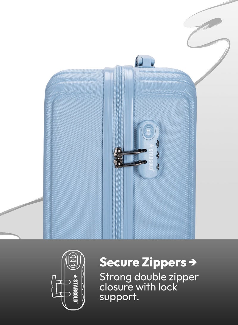 ستارجولد حقيبة سفر بأربع عجلات دوارة وجوانب صلبة مع قفل أرقام - Image 4