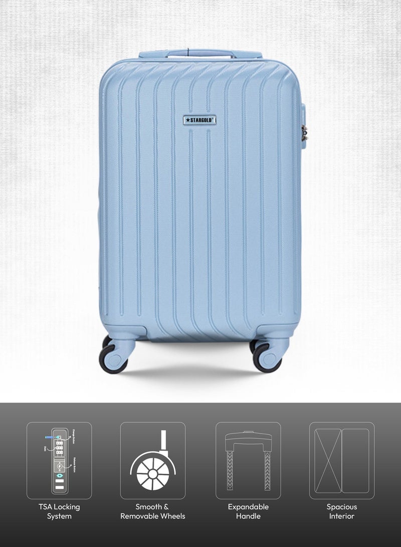 ستارجولد حقيبة سفر بأربع عجلات دوارة وجوانب صلبة مع قفل أرقام - Image 3