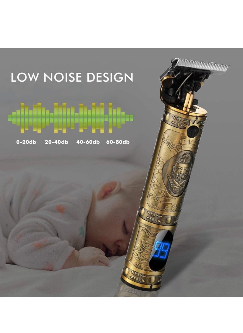 GENNEXT Upgraded Hair Trimmer Beard Clippers for Men Professional USB Electric Hair Clippers for Hair Cutting T Blade Gold Trimmers Pro Li Cordless Outliner Zero Gaped Rechargeable Retro Trimmer LED Display - Image 4