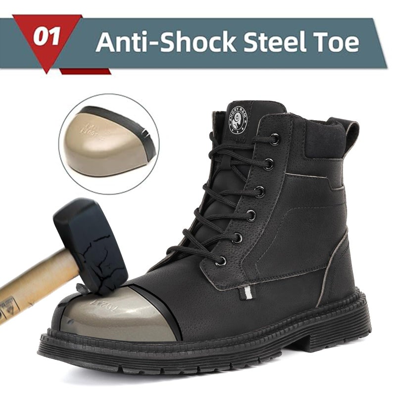 ANGRYRAM Steel Toe Boots for Men Comfortable Waterproof Construction Work Boots for Men Slip Resistant Lightweight Safety Shoes Botas de Trabajo Seguridad para Hombre - Image 2
