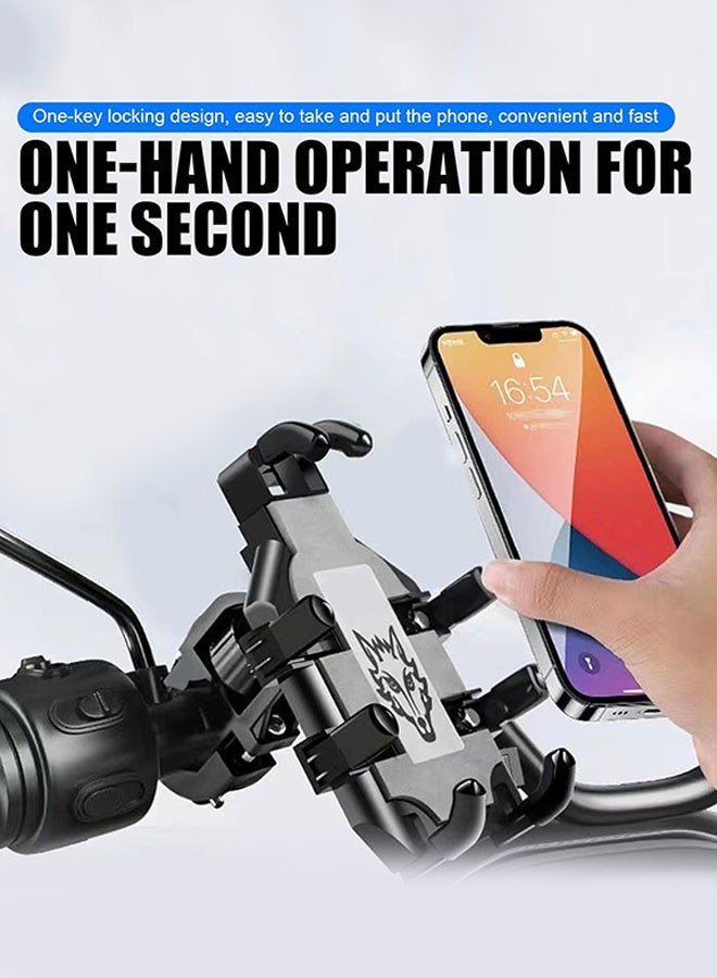 UNUNS Bike Phone Holder,Motorcycle Phone Mount,Adjustable Heavy Duty Phone Camera Mount,8 Claws Tightly Hold 4.7"-7.2" Smartphones,Mounting Handlebar Bracket For Bicycle Motorcycle E-Bike ATV Scooter - Image 2