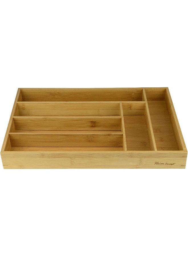 Heim Concept Heim Concept Organic Bamboo Utility Drawer,  6-Slot Organizer Cutlery Tray Layout for Utensils Utility Accessories  - Image 4