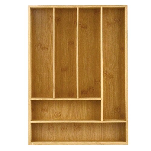 Heim Concept Heim Concept Organic Bamboo Utility Drawer,  6-Slot Organizer Cutlery Tray Layout for Utensils Utility Accessories  - Image 1