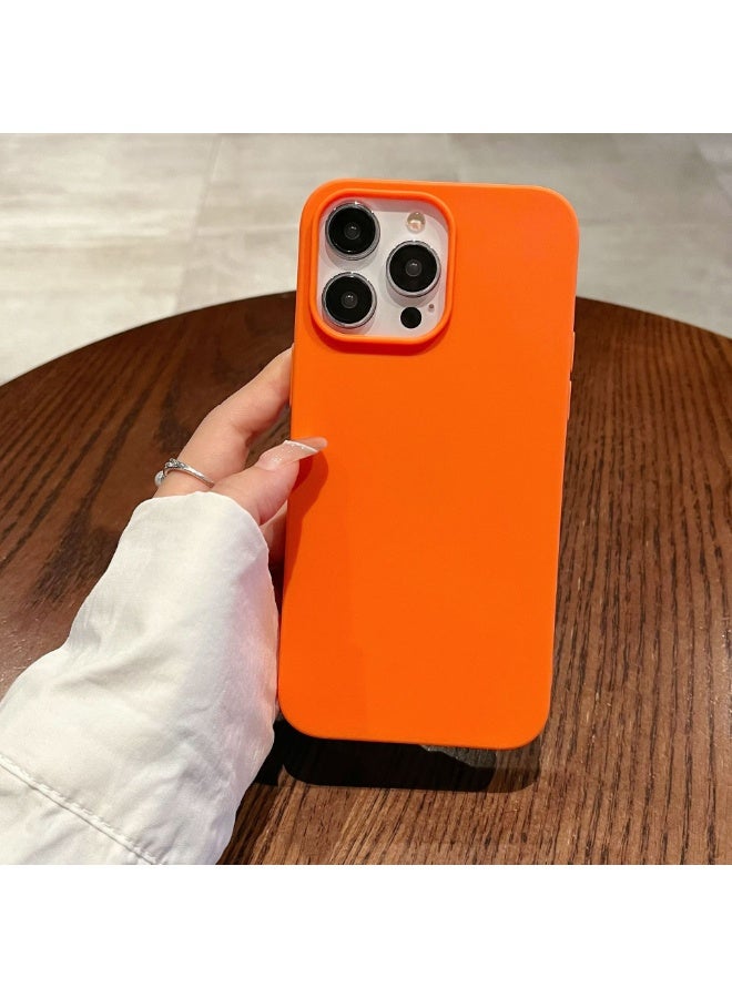 NIBEMINENT Sandblasting Protective TPU Case Cover For iPhone 14 Plus, Orange - Image 3