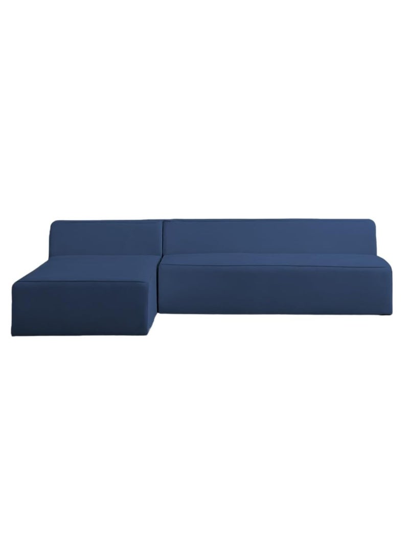 Karnak Milan Modern L-Shaped Sectional Sofa, Blue Velvet, Right Chaise Orientation, Space-Saving Design with Interchangeable Chaise - Image 5