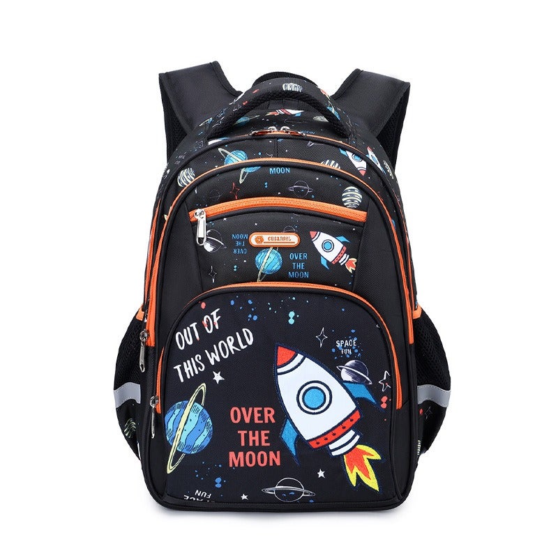 MOK Kids Backpack for Boys Grades 3-6, Lightweight Oxford School Bag with USB Port, Anti-Theft, Water-Resistant, Breathable, Cute Print Design - Image 1