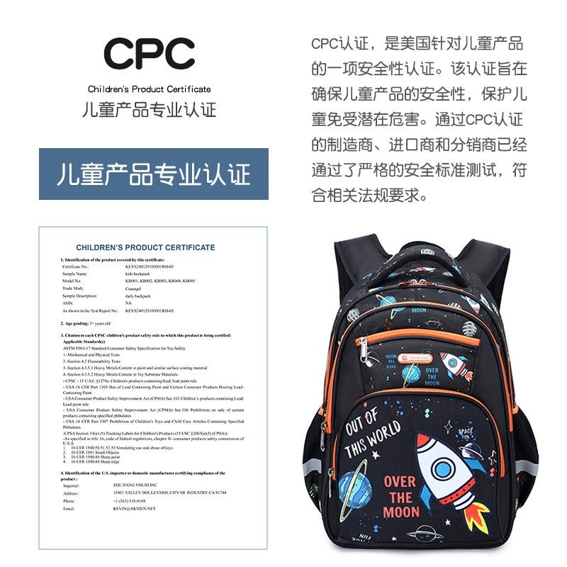 MOK Kids Backpack for Boys Grades 3-6, Lightweight Oxford School Bag with USB Port, Anti-Theft, Water-Resistant, Breathable, Cute Print Design - Image 4