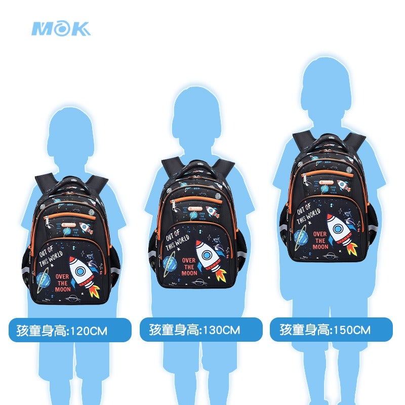 MOK Kids Backpack for Boys Grades 3-6, Lightweight Oxford School Bag with USB Port, Anti-Theft, Water-Resistant, Breathable, Cute Print Design - Image 3