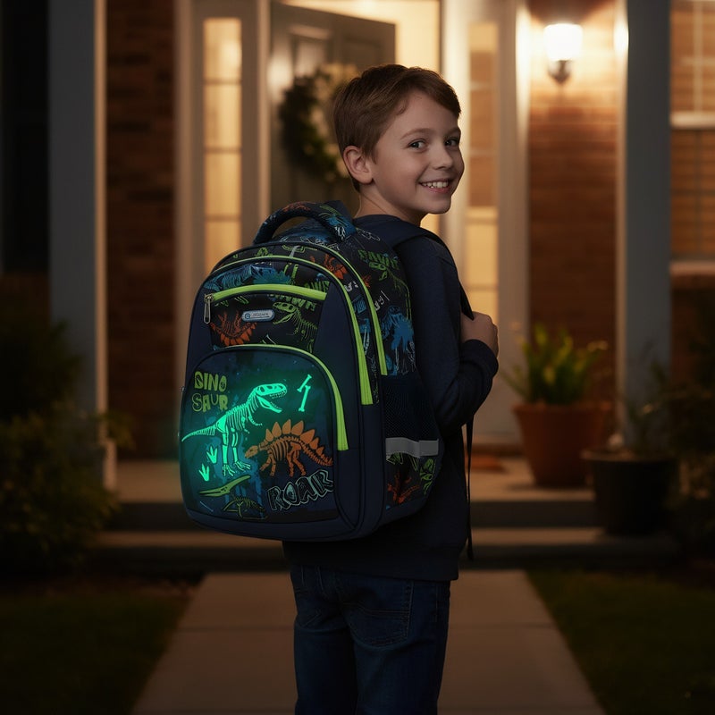 MOK Kids Backpack for Boys Grades 3-6, Lightweight Oxford School Bag with USB Port, Anti-Theft, Water-Resistant, Breathable, Cute Print Design - Image 5