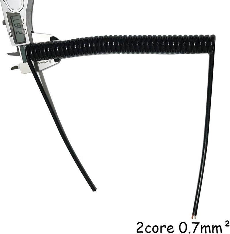 Electrical wire 2 Core Corrugated Spring Cable 0.7mm Square 2.5 Meters 5 Meters 7.5 Meters Inner Diameter 6mm Flexible Spiral Hose Cable Tubing Retractable Coil(Line length 2.5 meter 2core 0.7mm2) - Image 4