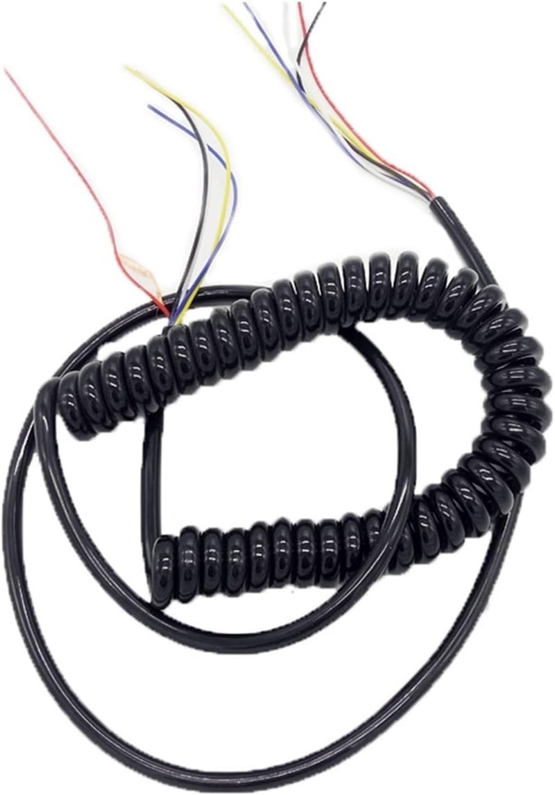 Electrical wire 2 Core Corrugated Spring Cable 0.7mm Square 2.5 Meters 5 Meters 7.5 Meters Inner Diameter 6mm Flexible Spiral Hose Cable Tubing Retractable Coil(Line length 2.5 meter 2core 0.7mm2) - Image 5