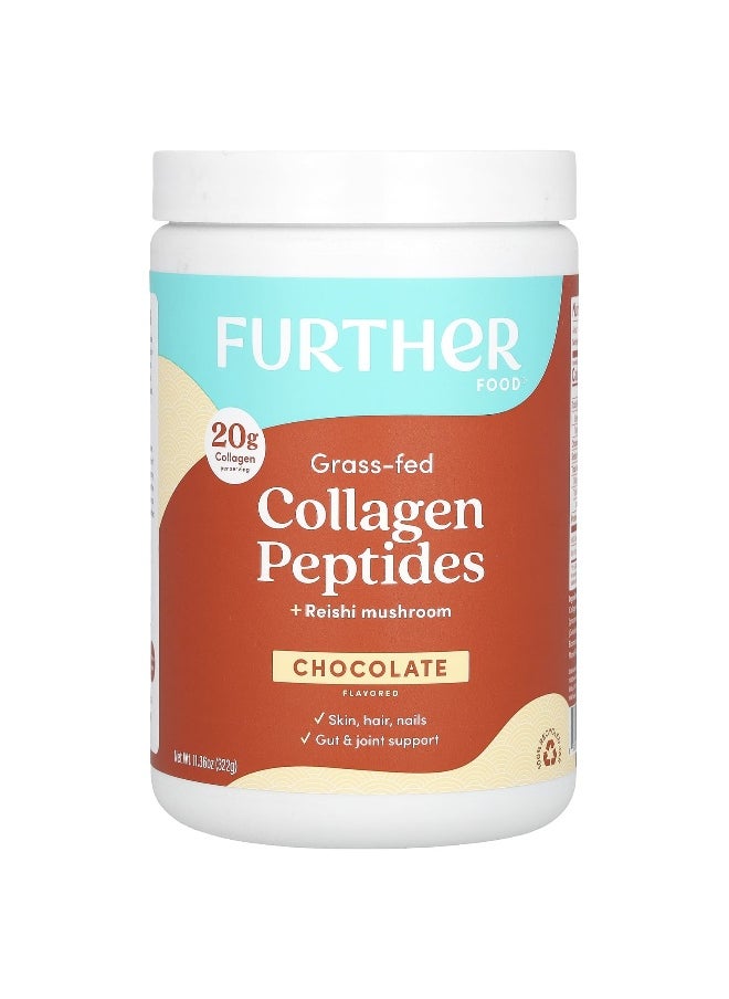 Further Food Further Food, Grass-Fed Collagen Peptides + Reishi Mushroom, Chocolate, 11.36 oz (322 g)  - Image 1