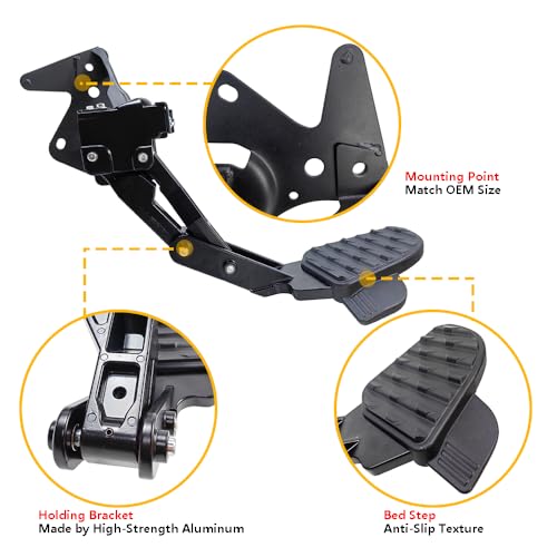LLNSEAUTO New Rear Bed Step Retractable Bumper Tailgate Step | Fit for Dodge Ram 1500 DT Dual Exhaust Vehicles 2019 2020 2021 2022 (New Body Style) | Replacement # 82215289AG 82215289AH - Image 2