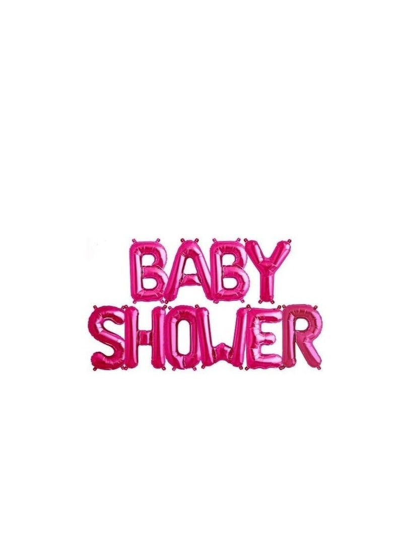MARKQ Baby Shower Balloon Banner, 16 Inch Foil Baby Girl Letter Balloon Sign for Gender Reveal Party Baby Shower Decorations and Supplies (Pink) - Image 1