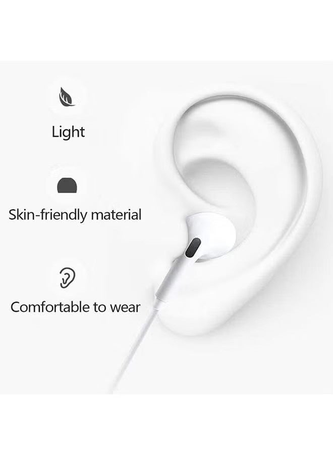 رياكلاود سماعات أذن سلكية لأجهزة iPhone، سماعات أذن سلكية مع منفذ Type-C وميكروفون، لا تحتاج إلى بلوتوث، سماعات أذن سلكية لأجهزة iPhone وiPad ومتوافقة مع أجهزة منفذ Lightning الأخرى، لون أبيض - Image 5