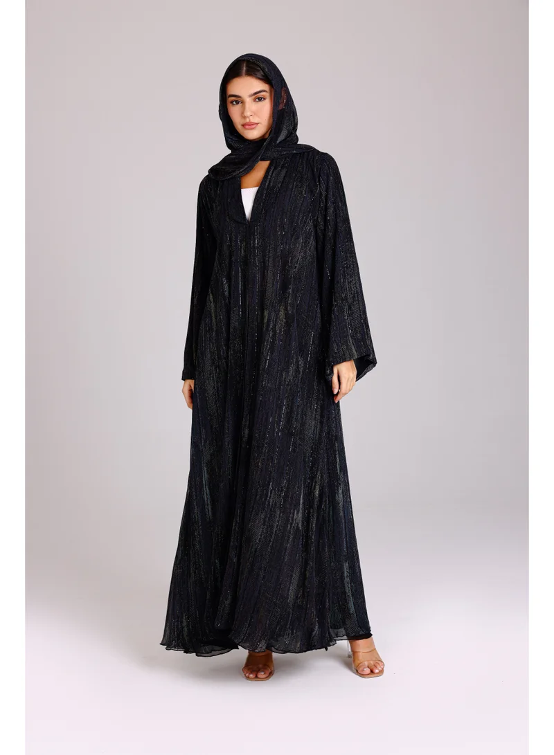 Modern Maxi Printed Design Blue Abaya
