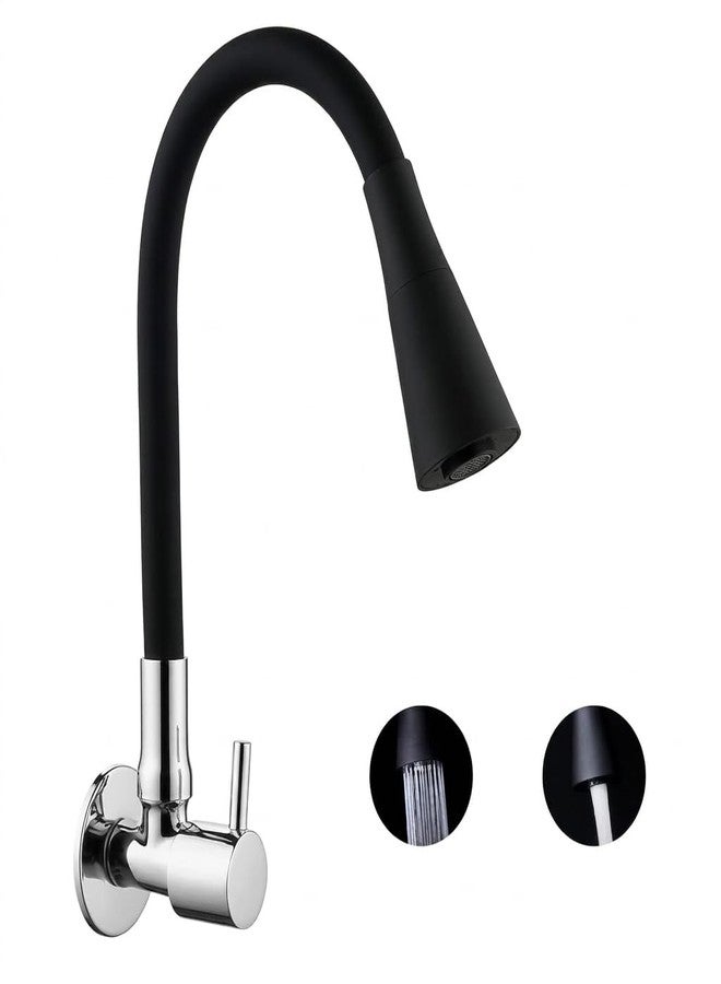 PISTIS Turbo Brass Sink Faucet with 360 Degree Flexible Silicon Swivel Spout, Black, Dual Flow - Image 3
