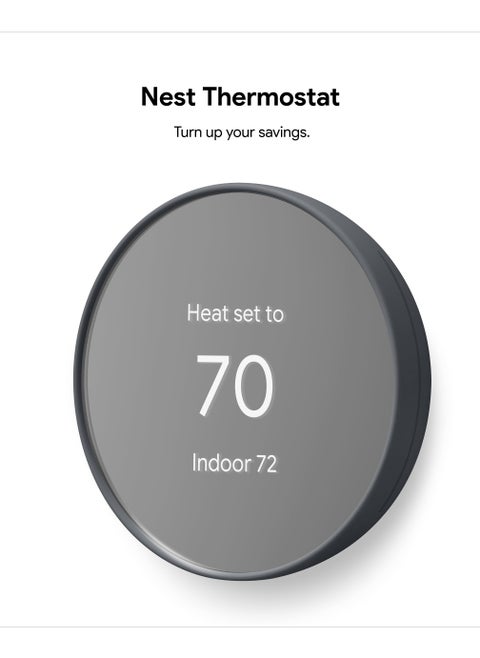 Google Nest Thermostat - Programmable Smart Thermostat for Home - Charcoal -GA02081-US