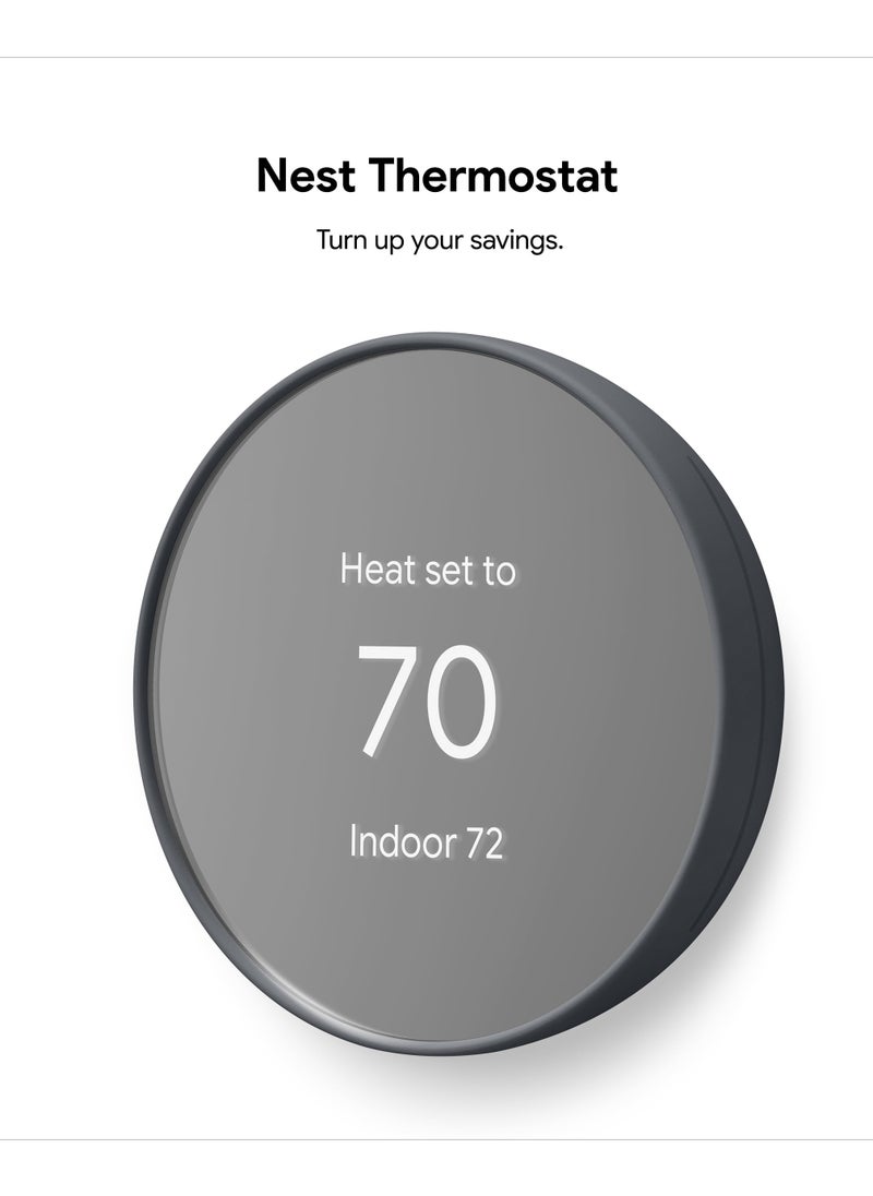 Nest - Google Nest Thermostat - Programmable Smart Thermostat for Home - Charcoal -GA02081-US - Image 1
