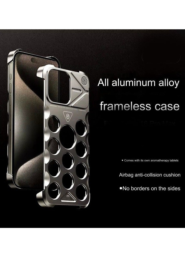 Apple iPhone 16 Pro Max Luxury Aromatherapy Aluminum Alloy Phone Case for iPhone 16 Pro Max | Frameless, Shockproof, Heat Dissipation Design for Ultimate Style & Protection - 2024  - Image 1
