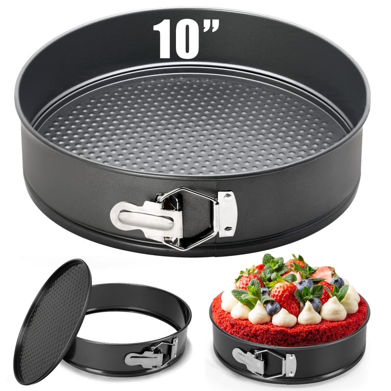 GZMAISULEE 10 Inch Springform Pan Baking Pans Round Leakproof Nonstick Removable Bottom Bakeware for Cake Cheesecakes Pizza and Quiches - Image 2