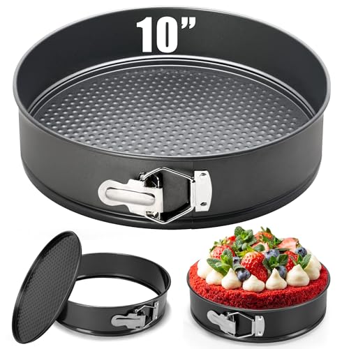 GZMAISULEE 10 Inch Springform Pan Baking Pans Round Leakproof Nonstick Removable Bottom Bakeware for Cake Cheesecakes Pizza and Quiches - Image 1