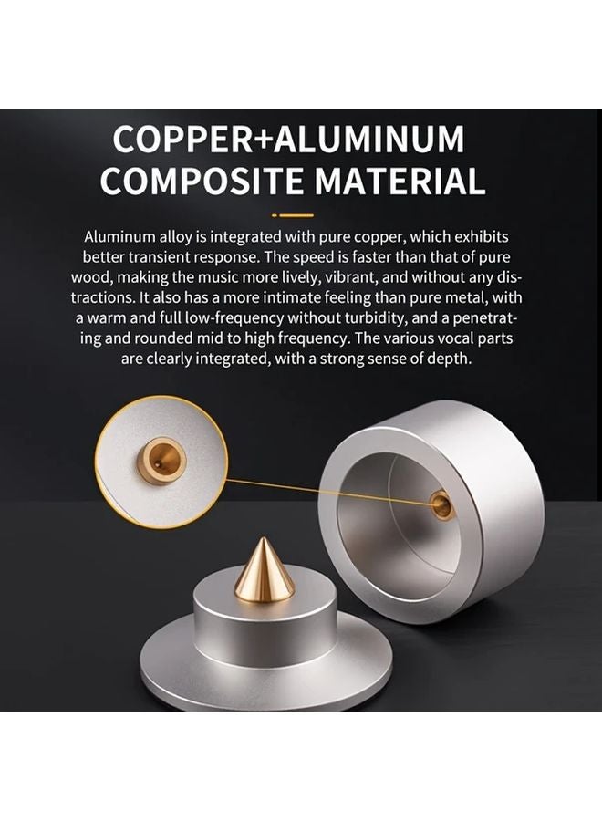 4Pcs Black Speaker Stands Vibration Damping Spikes Shock Absorbing Pads - Image 5