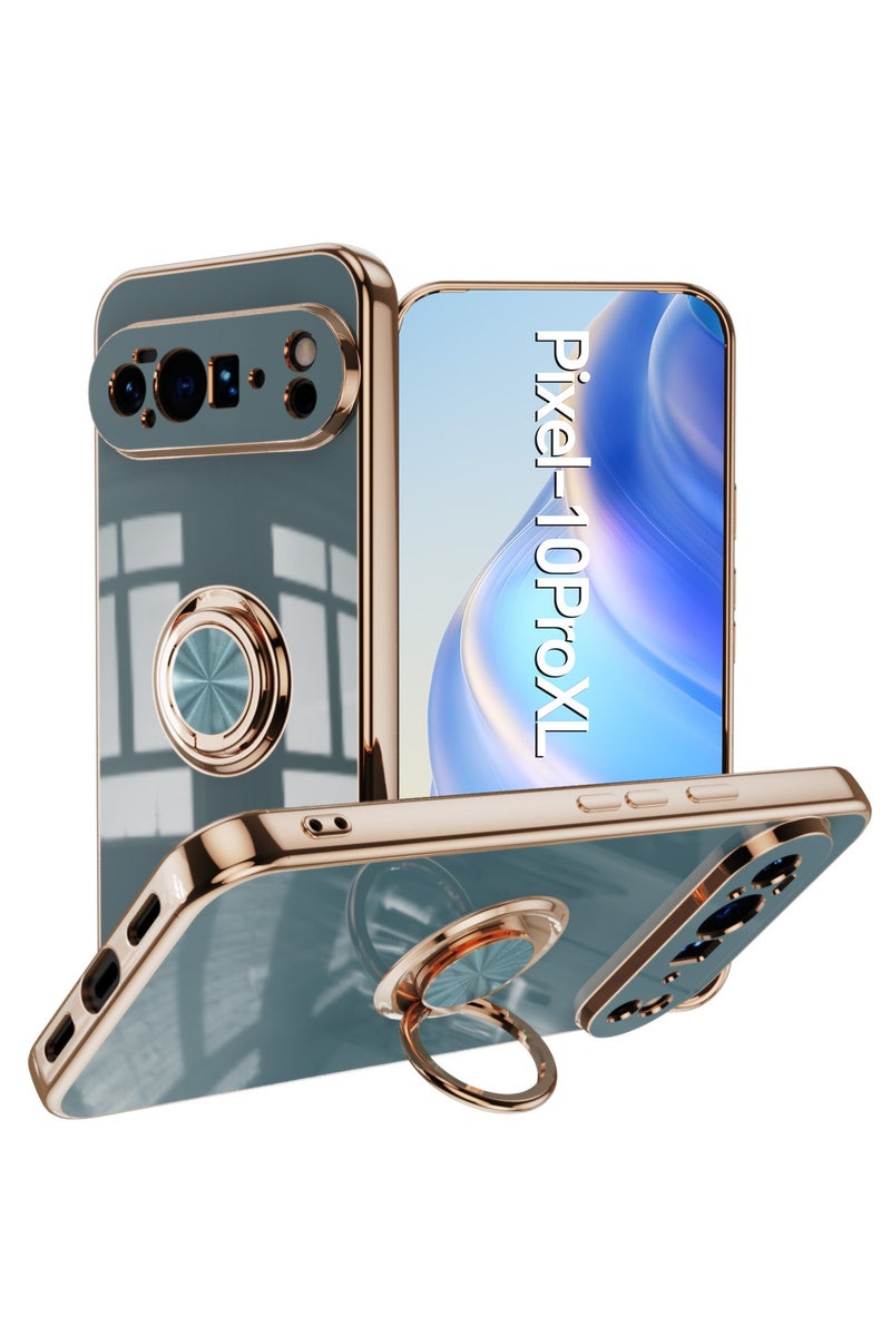 general Case for Google Pixel 10 Pro XL with Ring Stand 360 Degree Rotating, Soft TPU Silicone Case Shockproof Cover Ring Case - Image 1