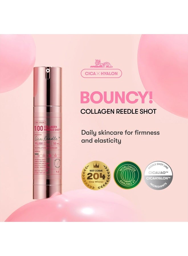 VT Cosmetics Collagen Reedle Shot 100, Firming & Elasticity, Centella-Asiatica, Low Molecular Collagen for All Skin Types, Refreshing Texture with Rich Moisture 1.69Fl Oz(50ml) - Image 2